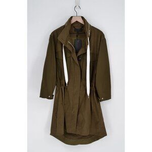NEW Rag & Bone Voltaire Parka Olive Green XXS Cotton Twill Stowaway Hood Jacket